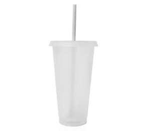 כוס רב־פעמית עם קשית מובנית